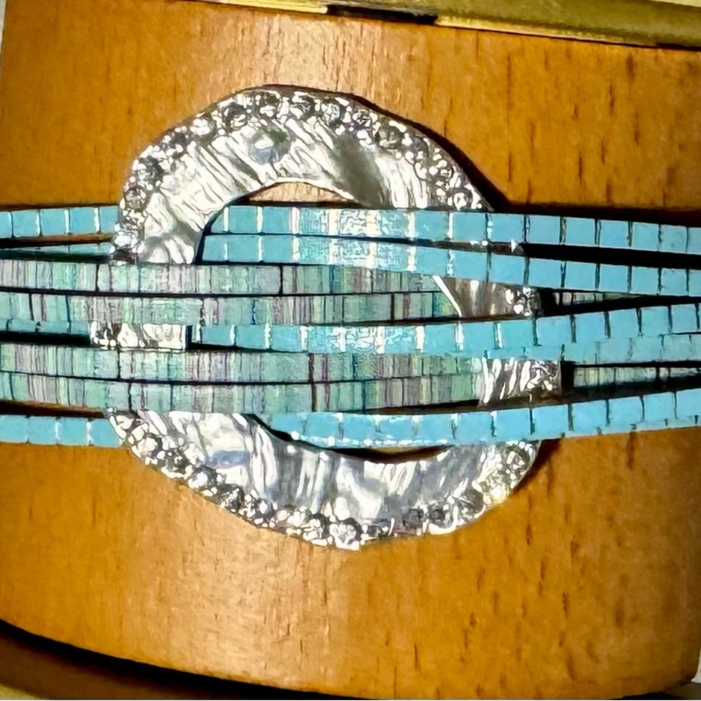 Saachi Silver and Turquoise Bracelet